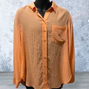 Free People That’s a‎ Wrap Semi Sheer Button Down Shirt Size Medium
